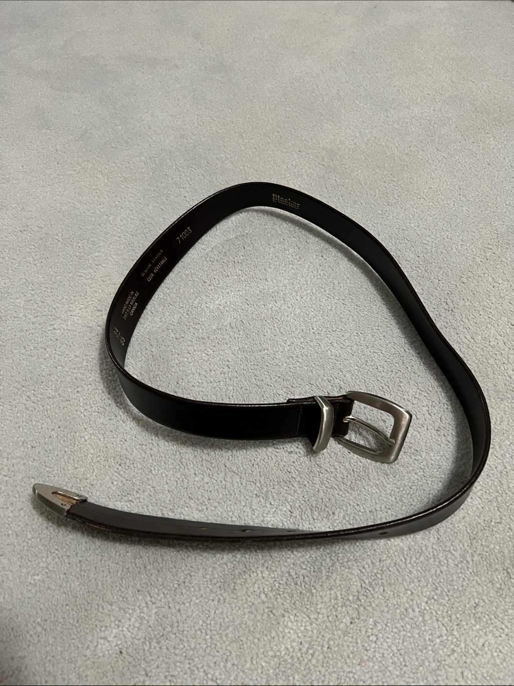 Men's Brown Genuine Leather Belt With Silver Buckle